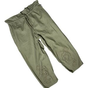 Future‎ Collective Jenny K Lopez Paperbag Crop Pants Size 17 Green Cargo Eyelet
